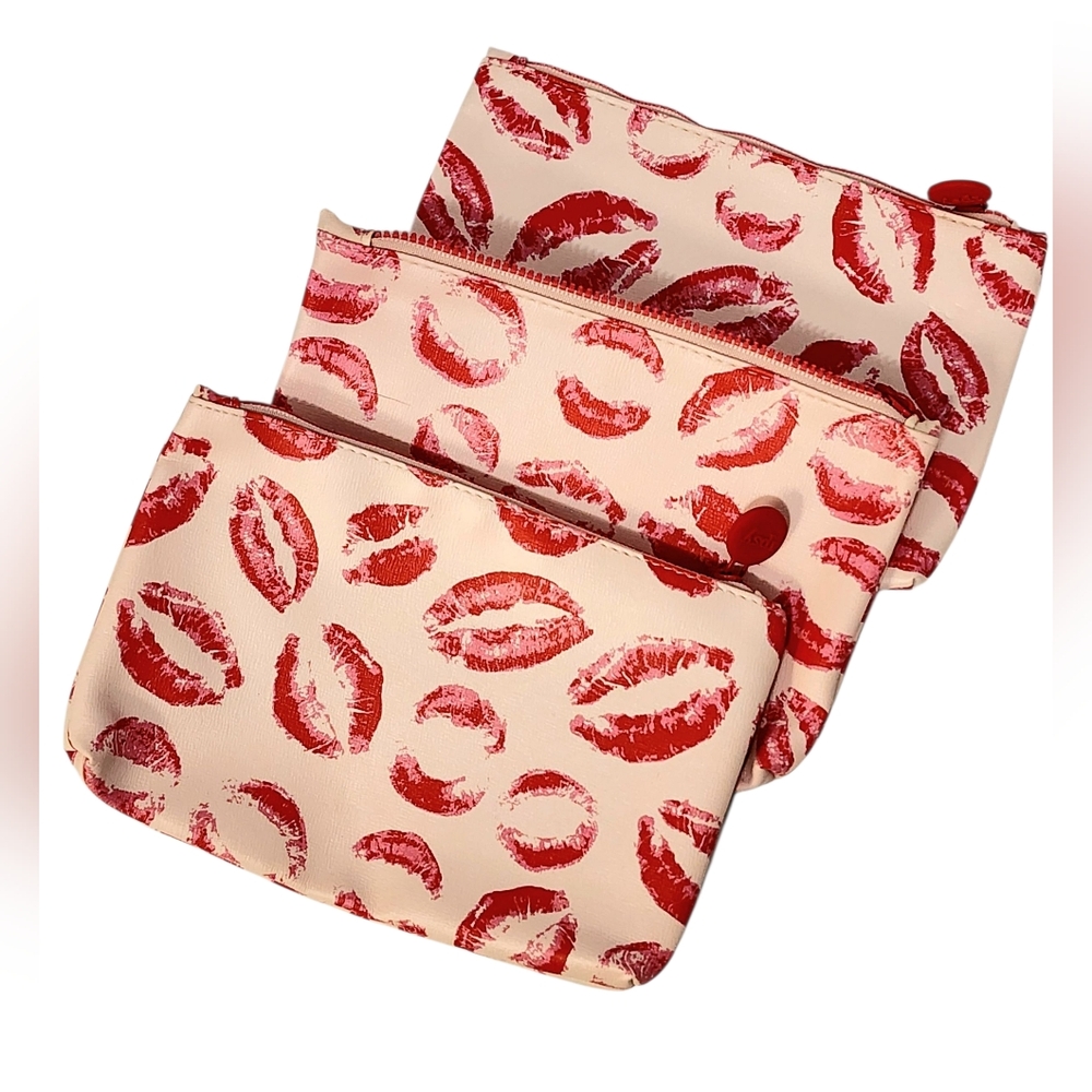 Ipsy Bundle Of 3 Kissy Lips Makeup Bags